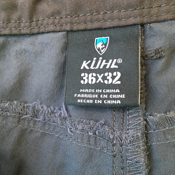 KUHL Gray/Blue'ish Logo Hardware Knee Detailing Activewear Hiking Outdoor Pant - Picture 2 of 14